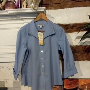 New Coldwater Creek No-Iron button up Blouse Sz S